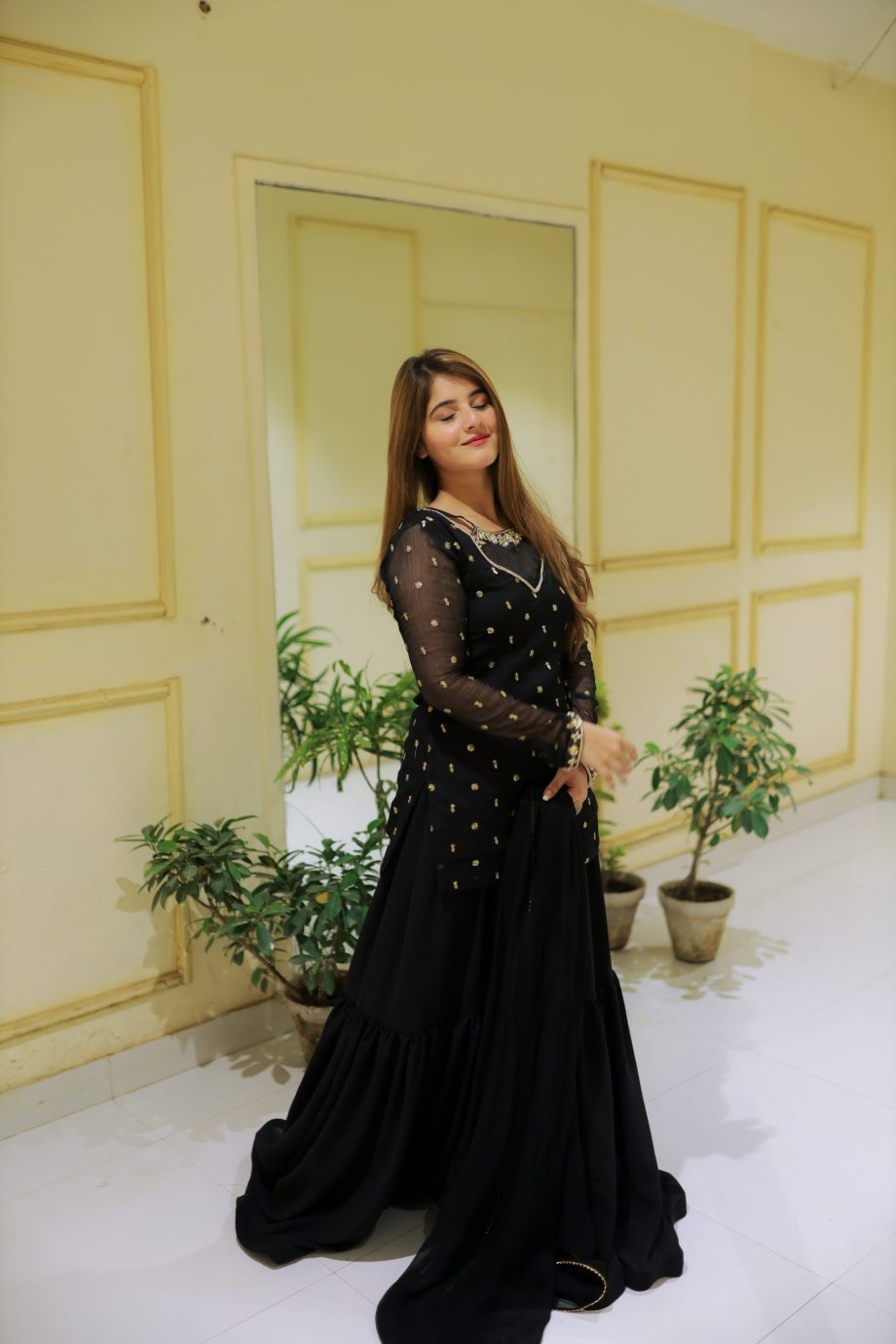 Black 3pc Kurta-Gharara Set Handwork