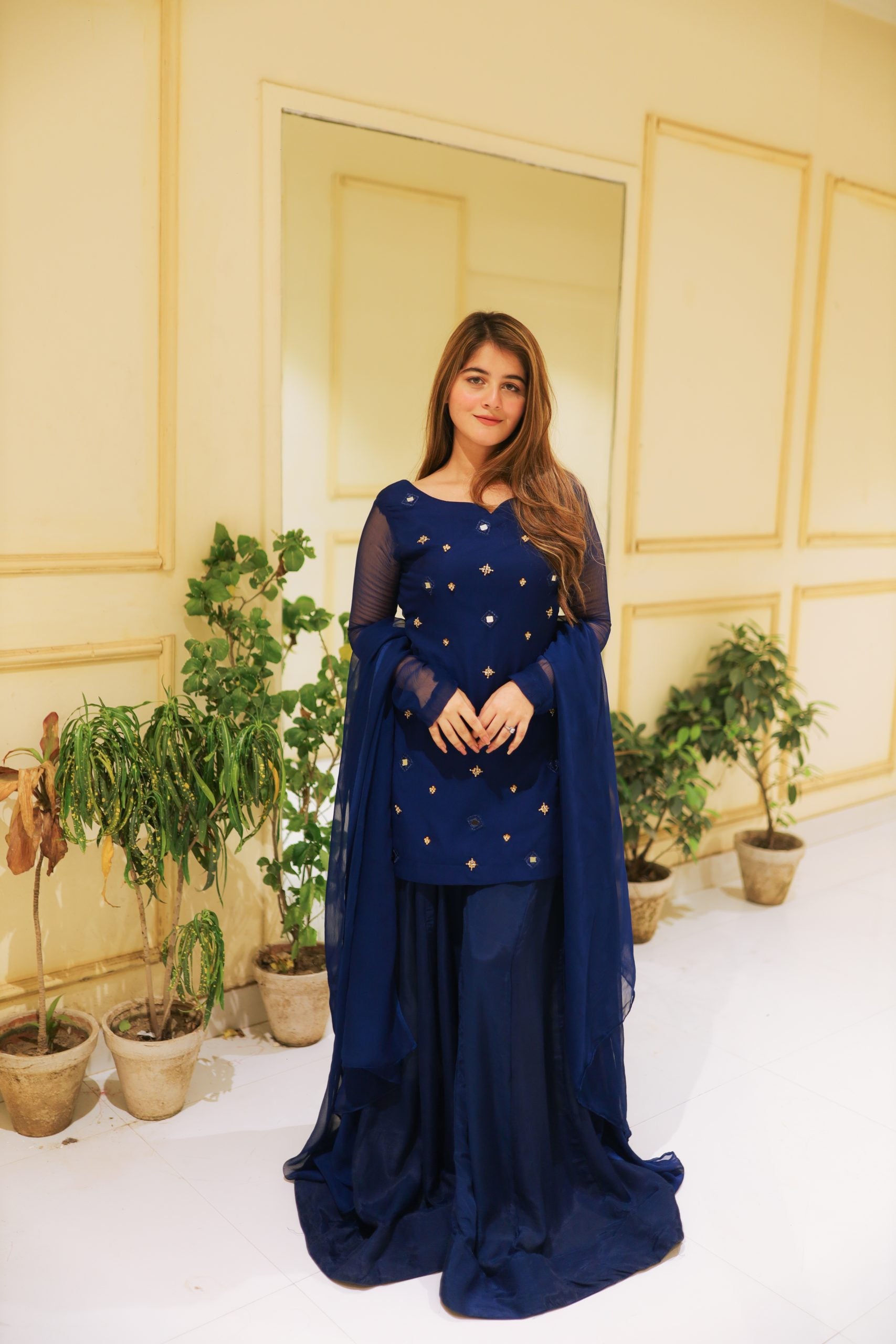 Kurta-Gharara 3pc Set Handwork Blue Color
