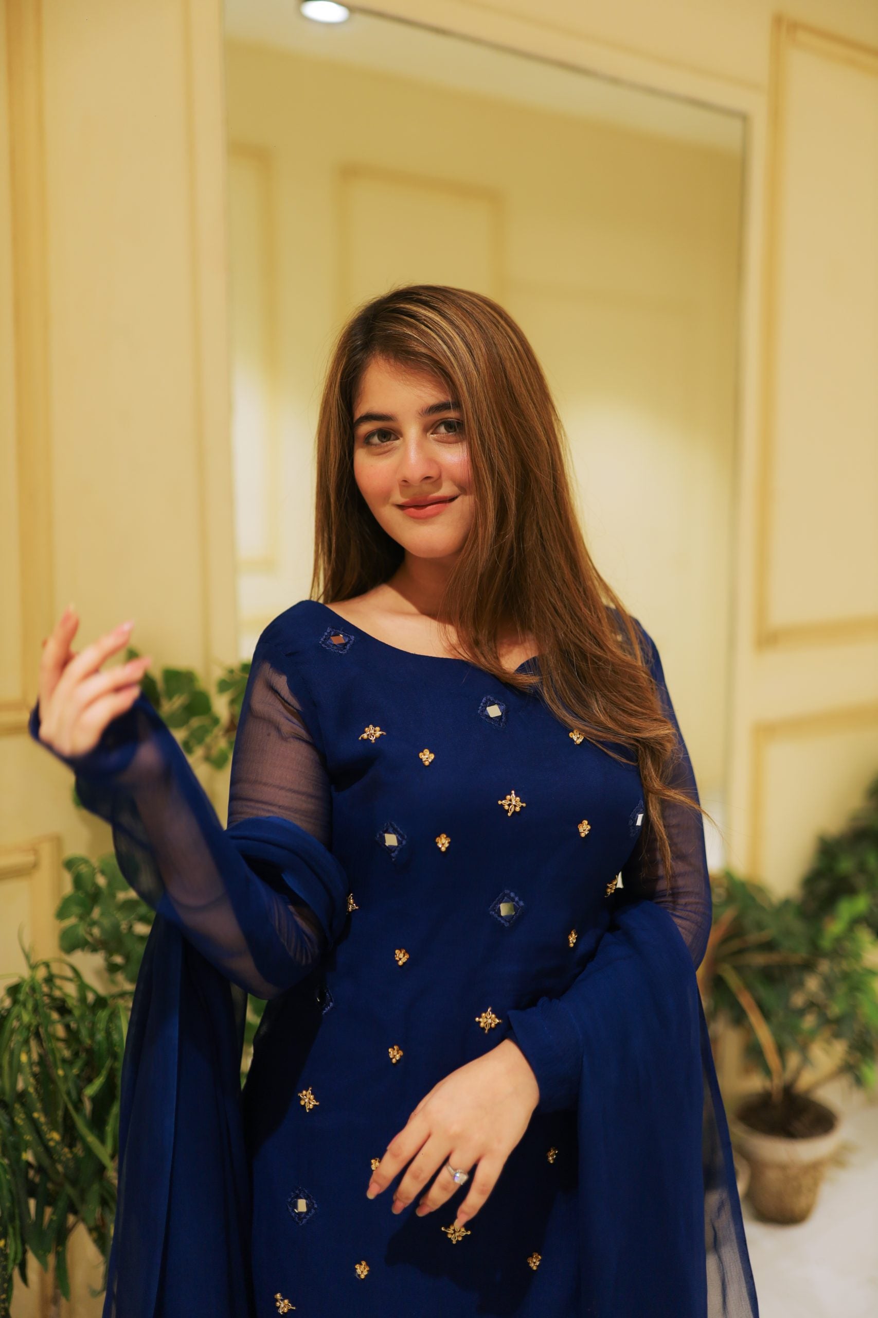 Kurta-Gharara 3pc Set Handwork Blue Color