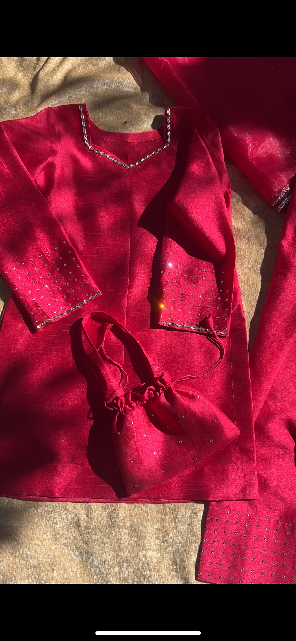 Dark Fuchsia Hand-Embellished Farshi Shalwar Set