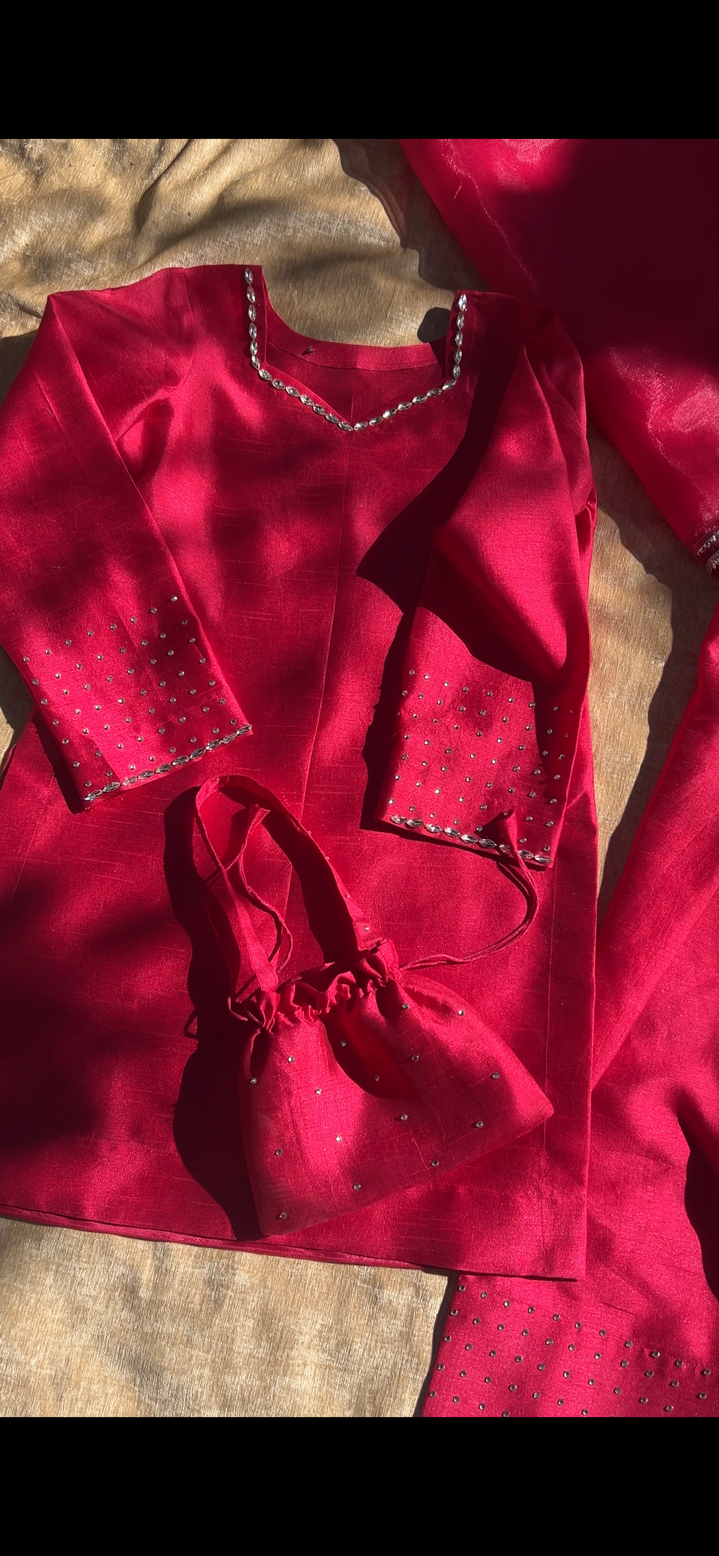 Dark Fuchsia Hand-Embellished Farshi Shalwar Set