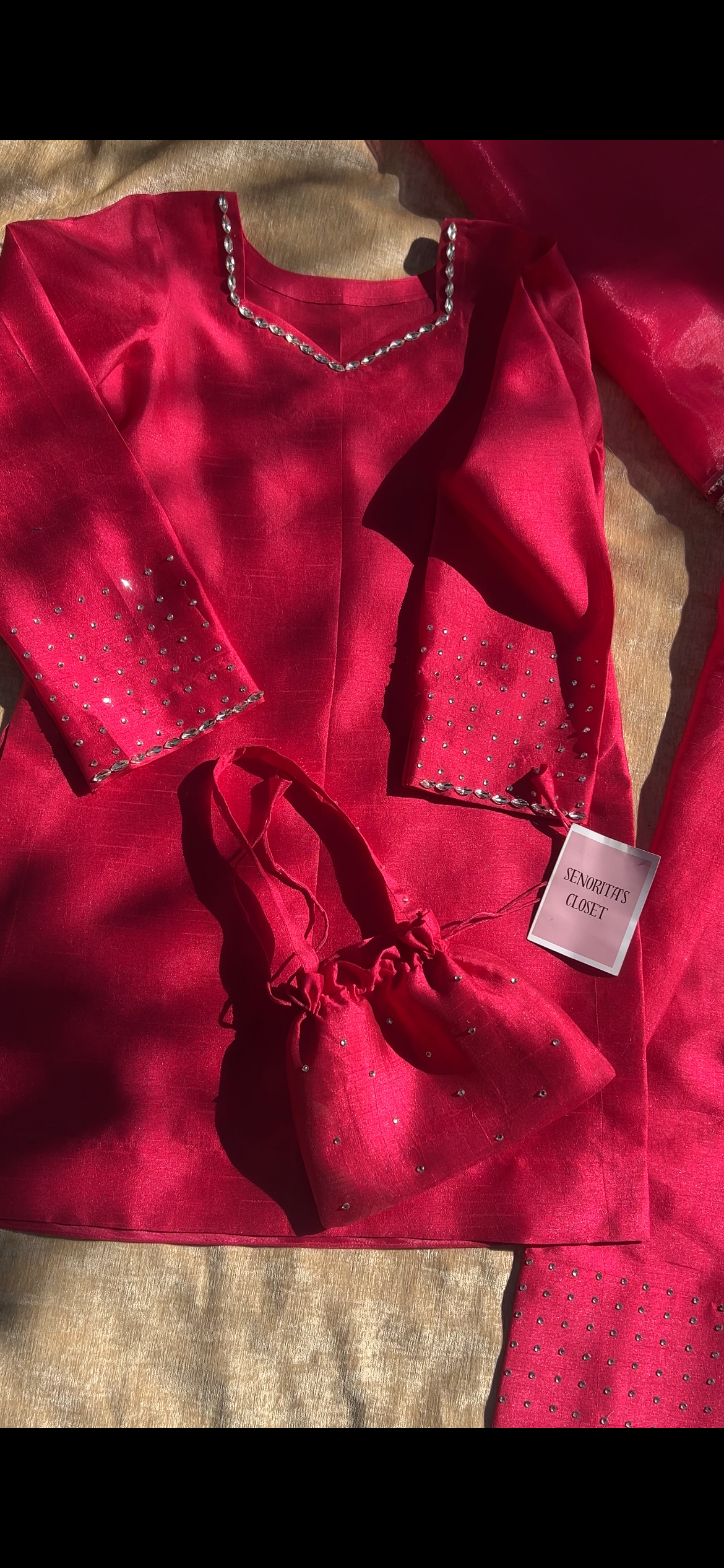 Dark Fuchsia Hand-Embellished Farshi Shalwar Set