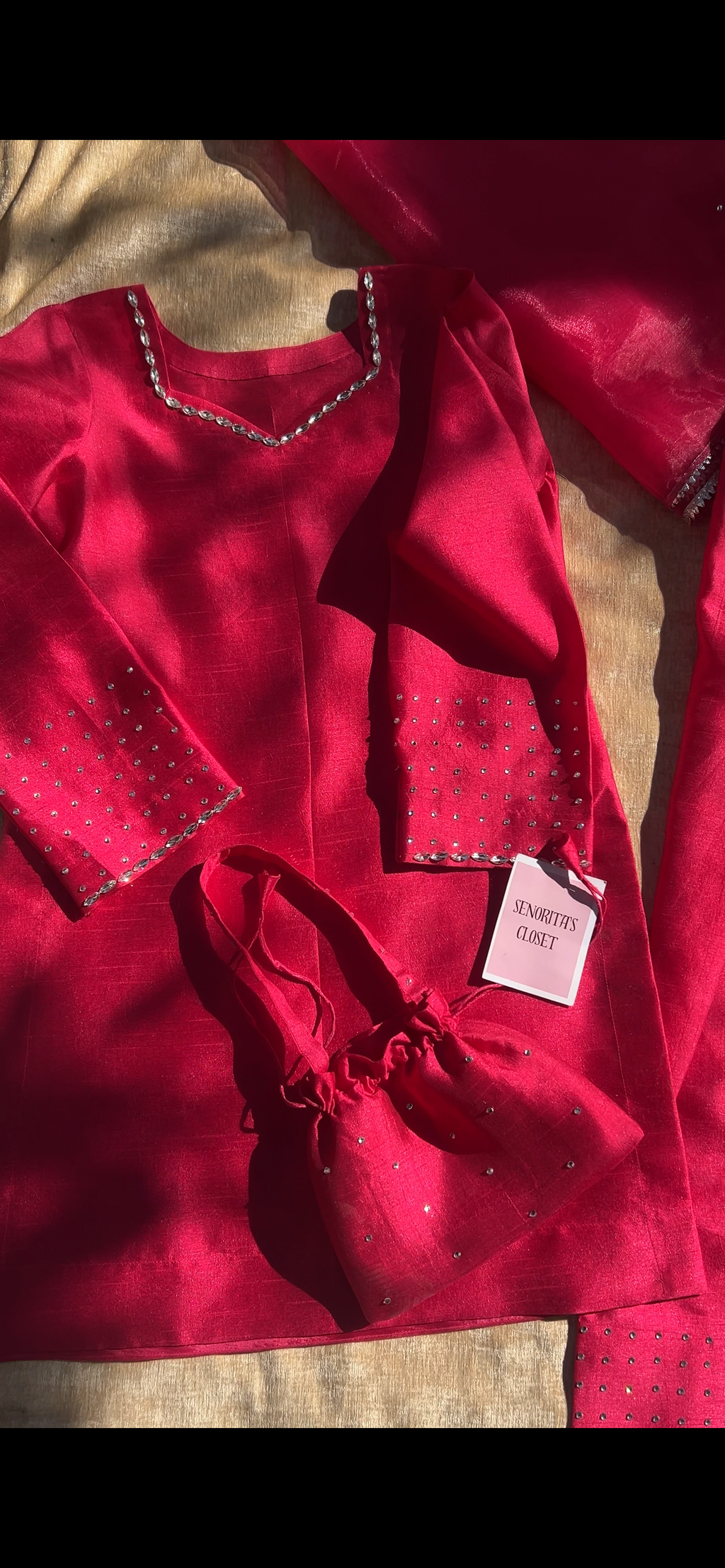 Dark Fuchsia Hand-Embellished Farshi Shalwar Set