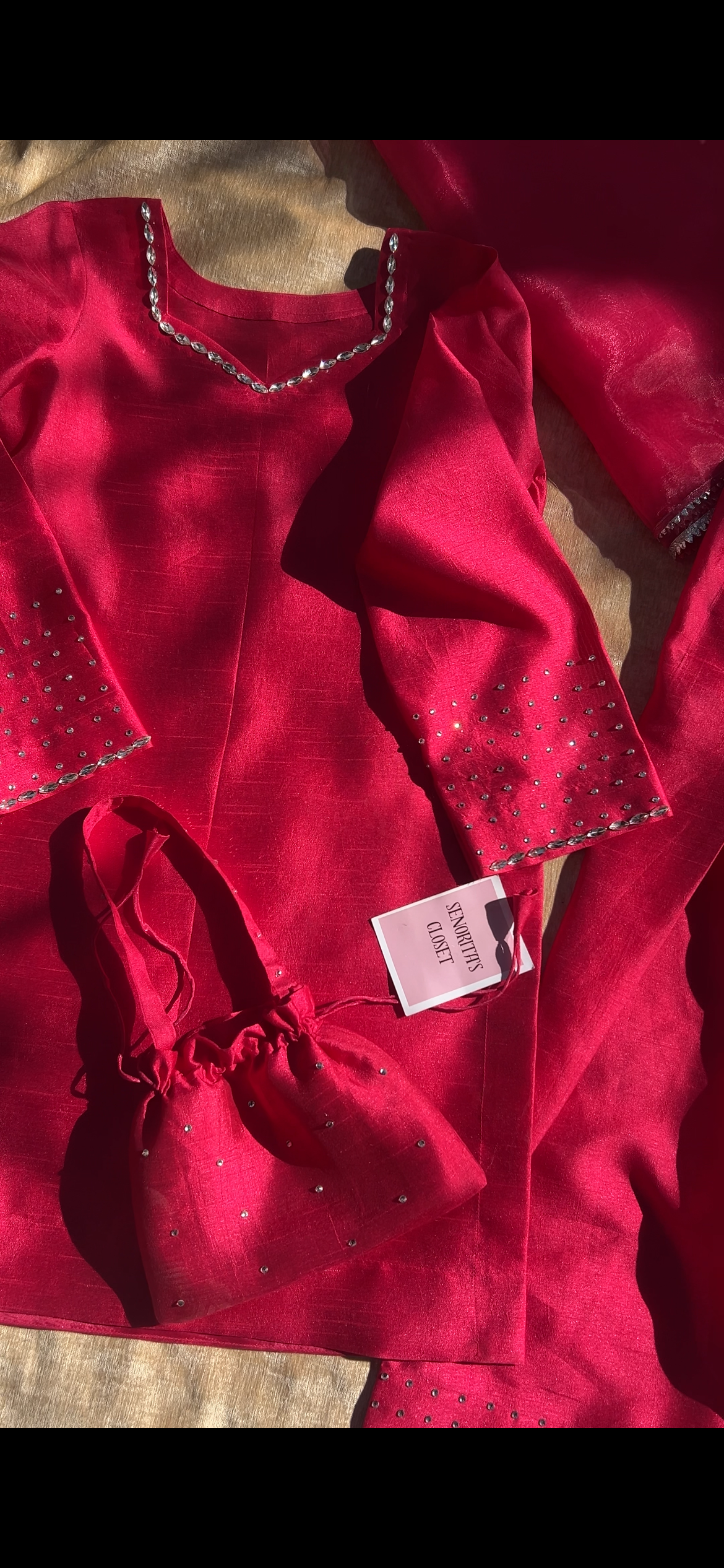 Dark Fuchsia Hand-Embellished Farshi Shalwar Set