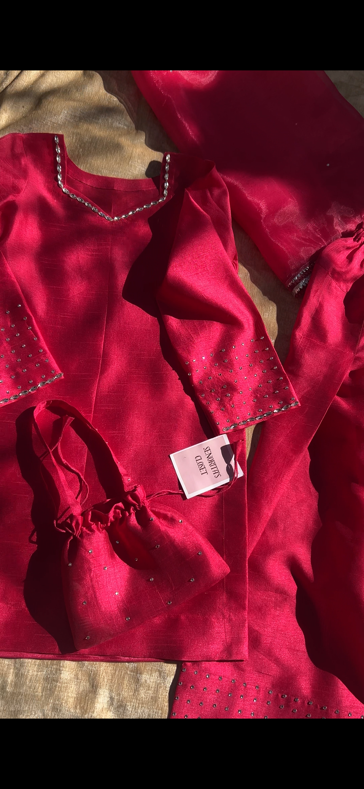 Dark Fuchsia Hand-Embellished Farshi Shalwar Set