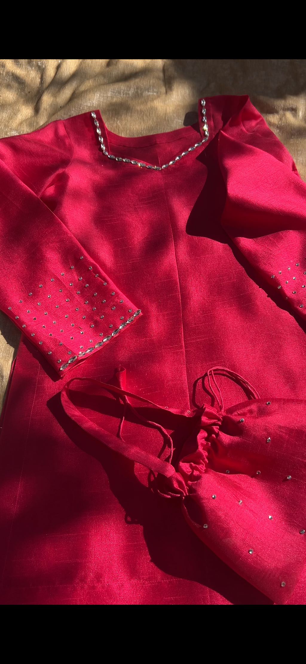 Dark Fuchsia Hand-Embellished Farshi Shalwar Set