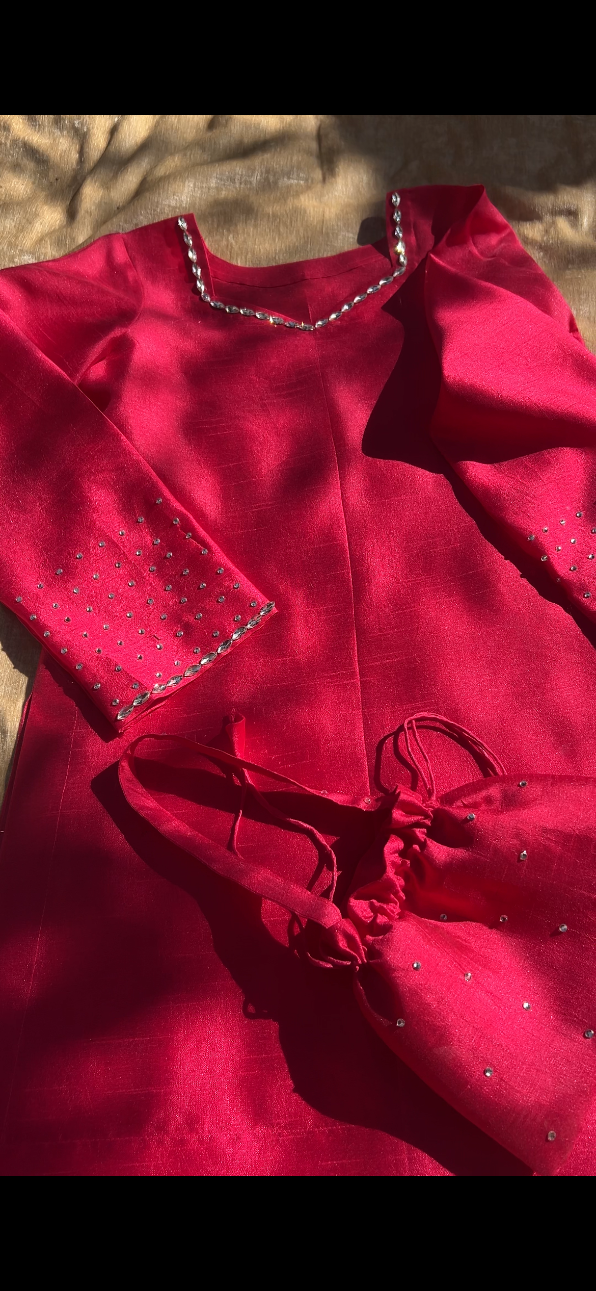 Dark Fuchsia Hand-Embellished Farshi Shalwar Set