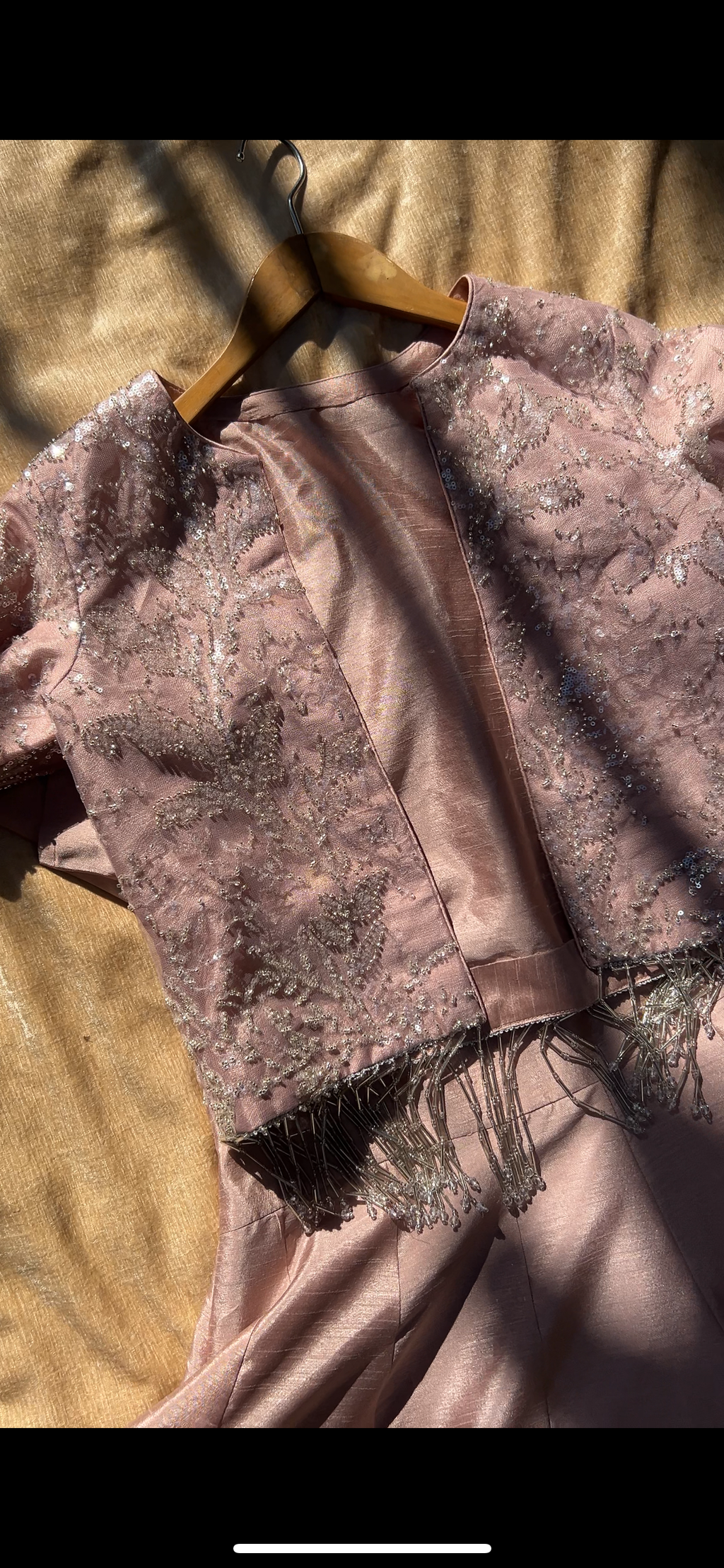 4pc Lehanga choli with jacket handwork Tea Pink color