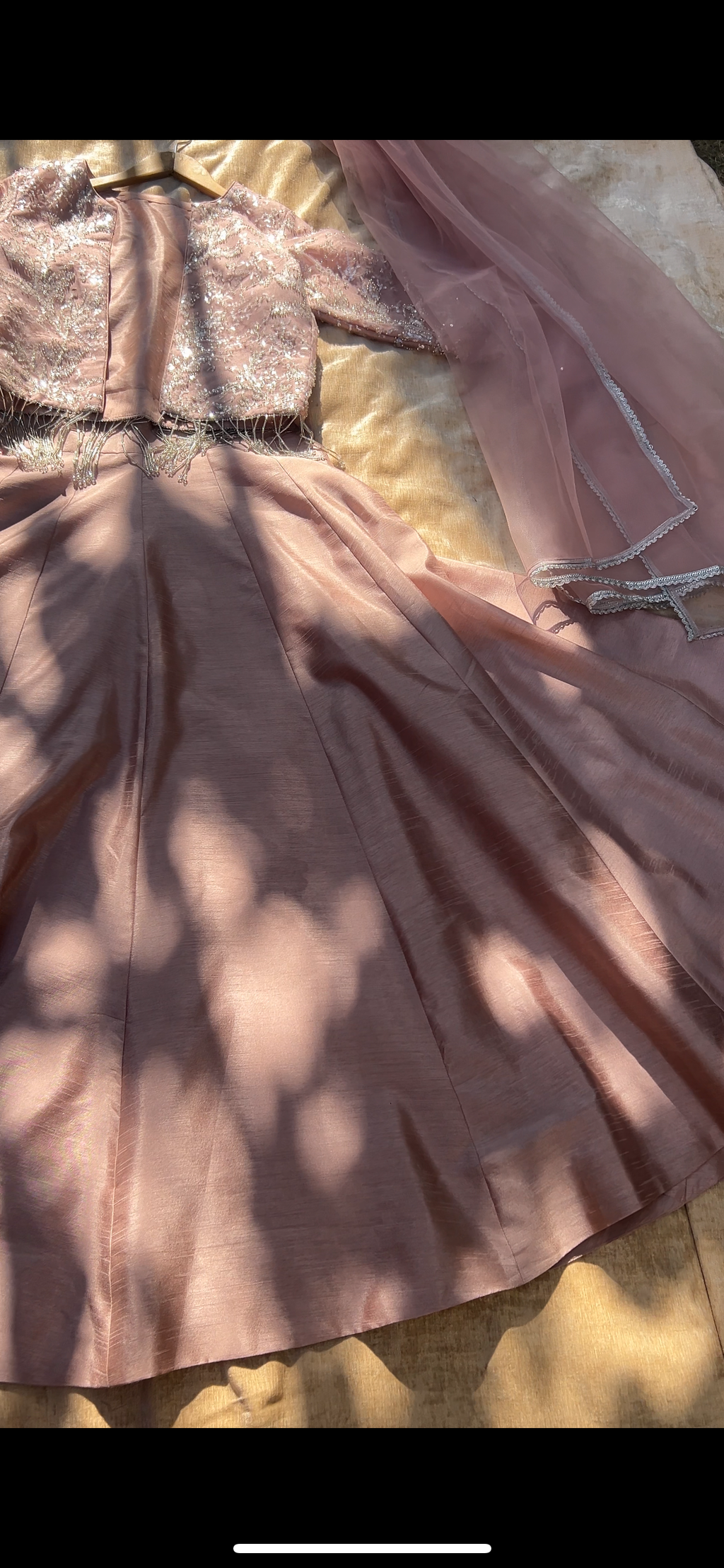 4pc Lehanga choli with jacket handwork Tea Pink color