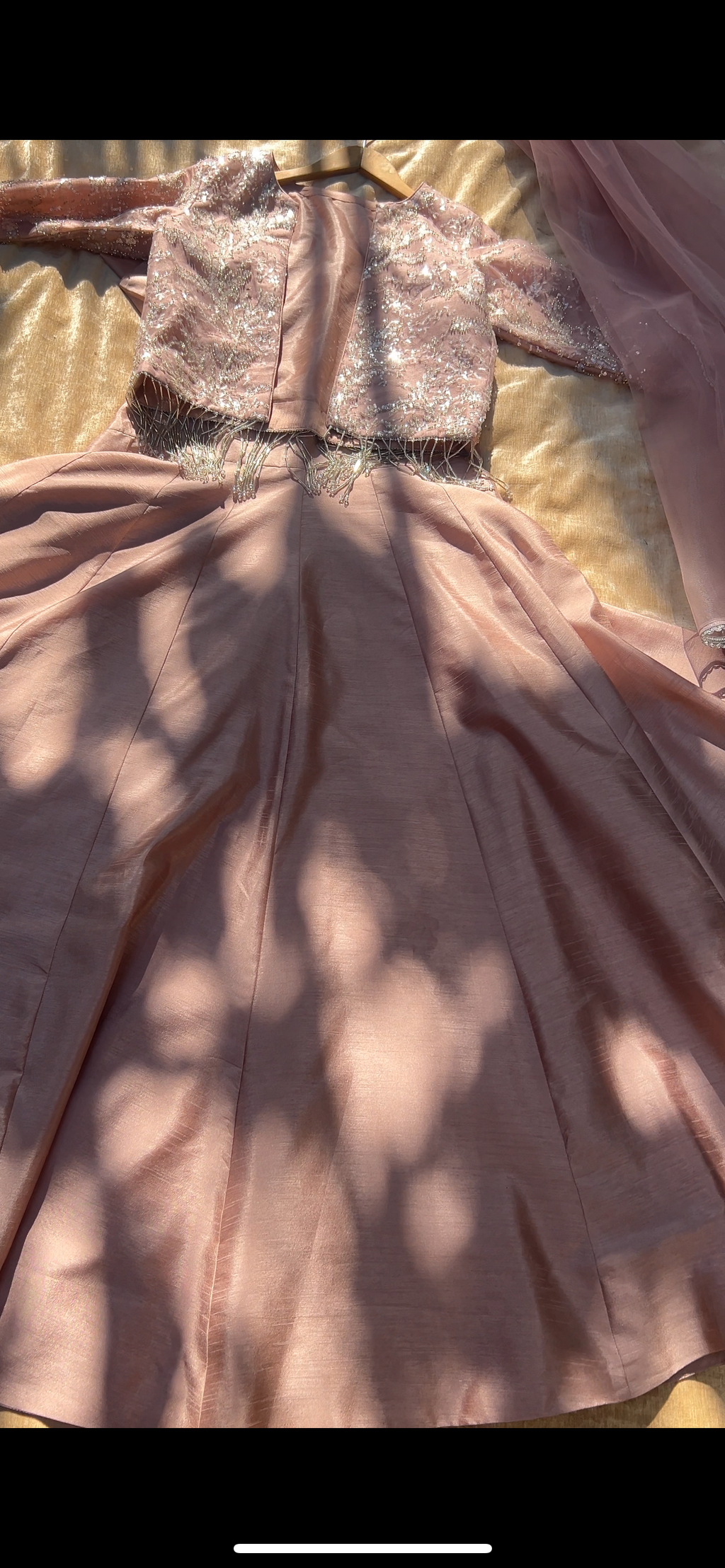 4pc Lehanga choli with jacket handwork Tea Pink color