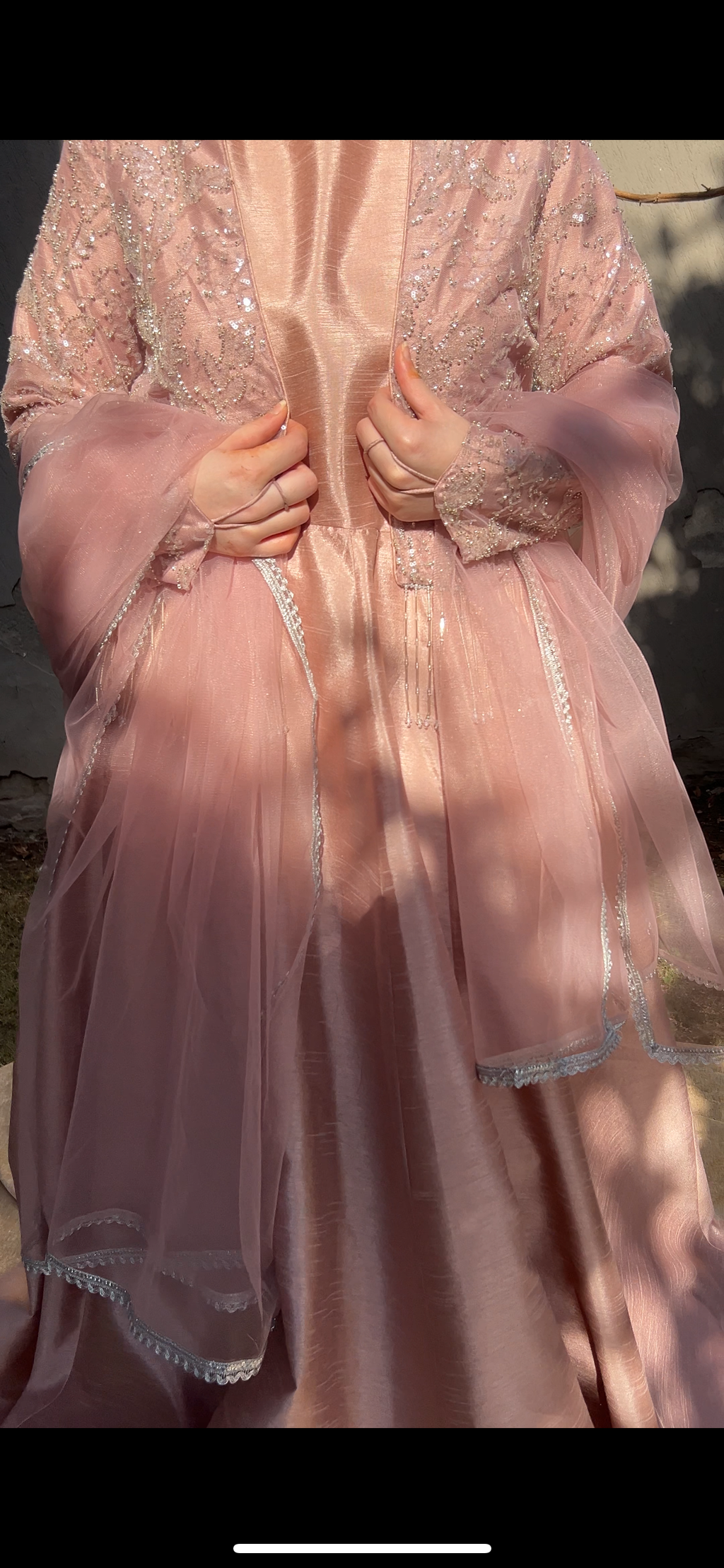 4pc Lehanga choli with jacket handwork Tea Pink color