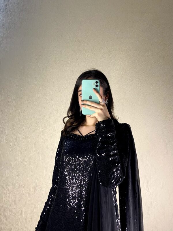 Midnight Sparkle- handmade tussle sequins dress