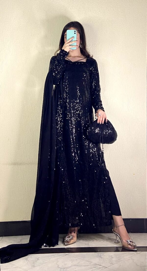 Midnight Sparkle- handmade tussle sequins dress