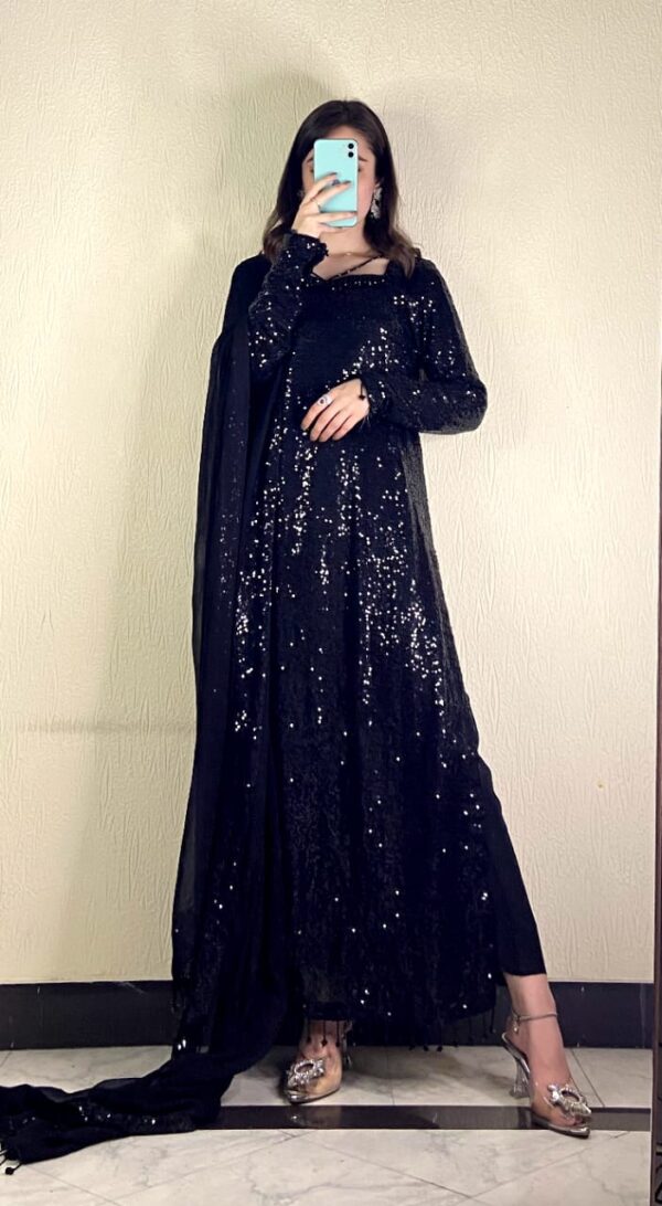 Midnight Sparkle- handmade tussle sequins dress