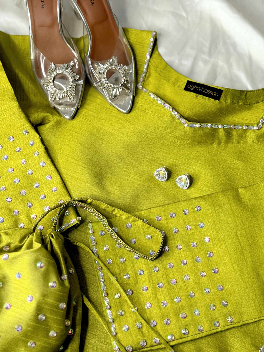 Lemonade Hand-Embellished Farshi Shalwar Set