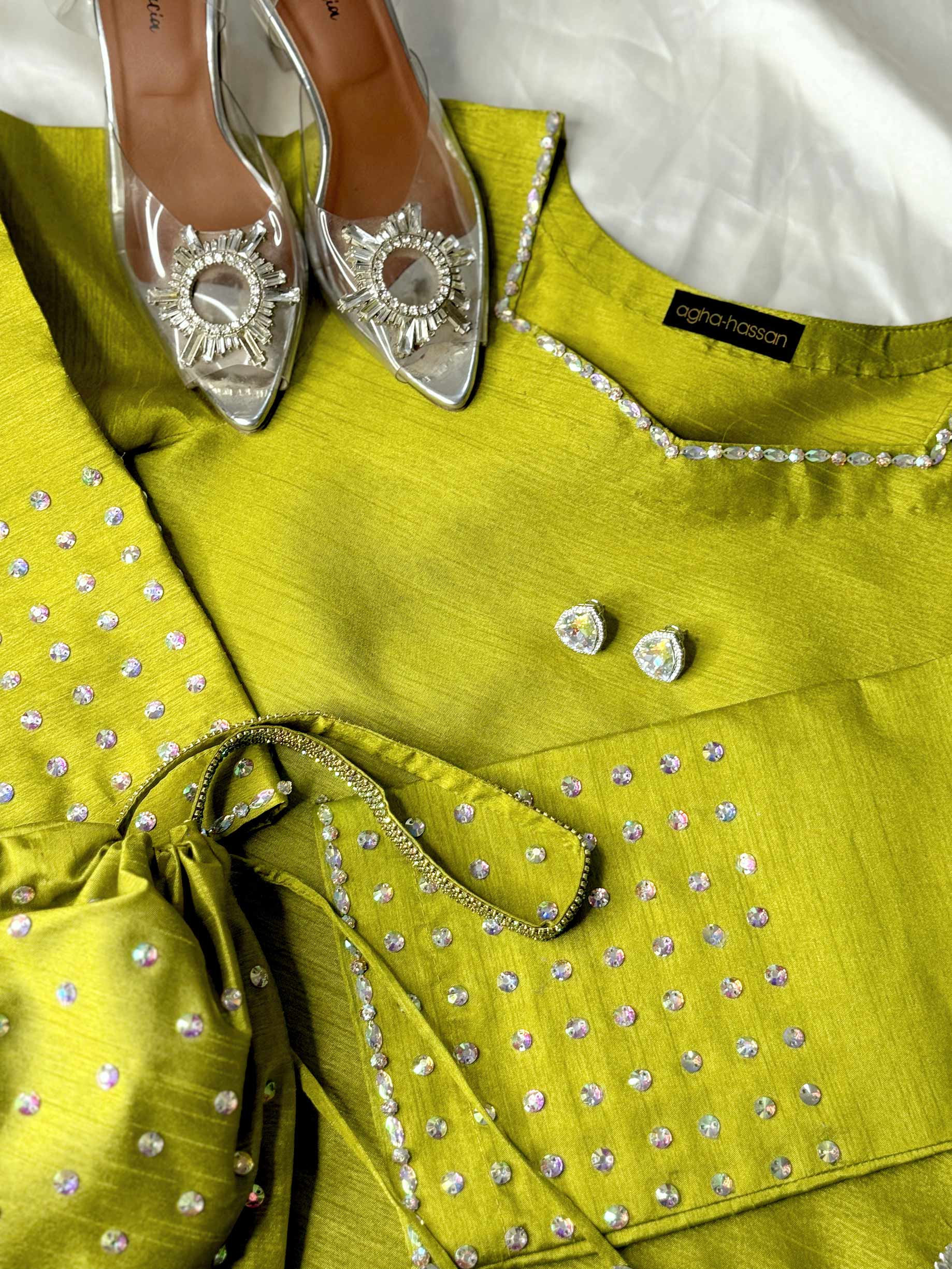 Lemonade Hand-Embellished Farshi Shalwar Set