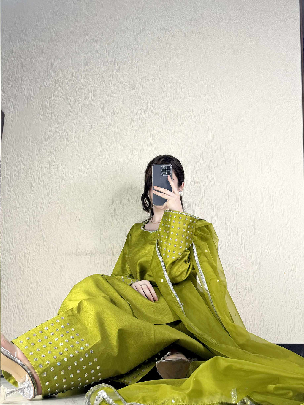 Lemonade Hand-Embellished Farshi Shalwar Set