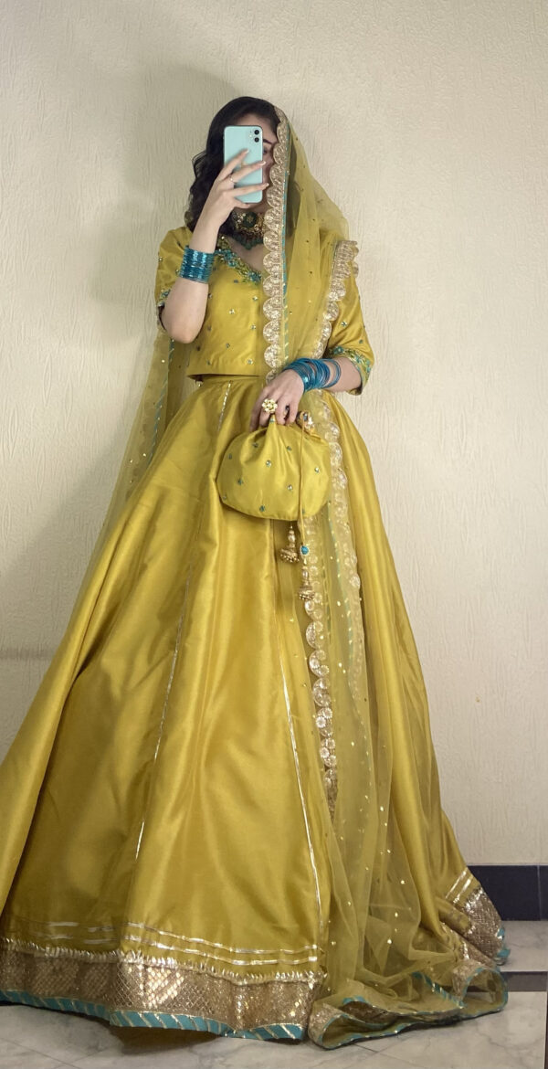 Yellow Lahenga Choli with Resham Embroidery