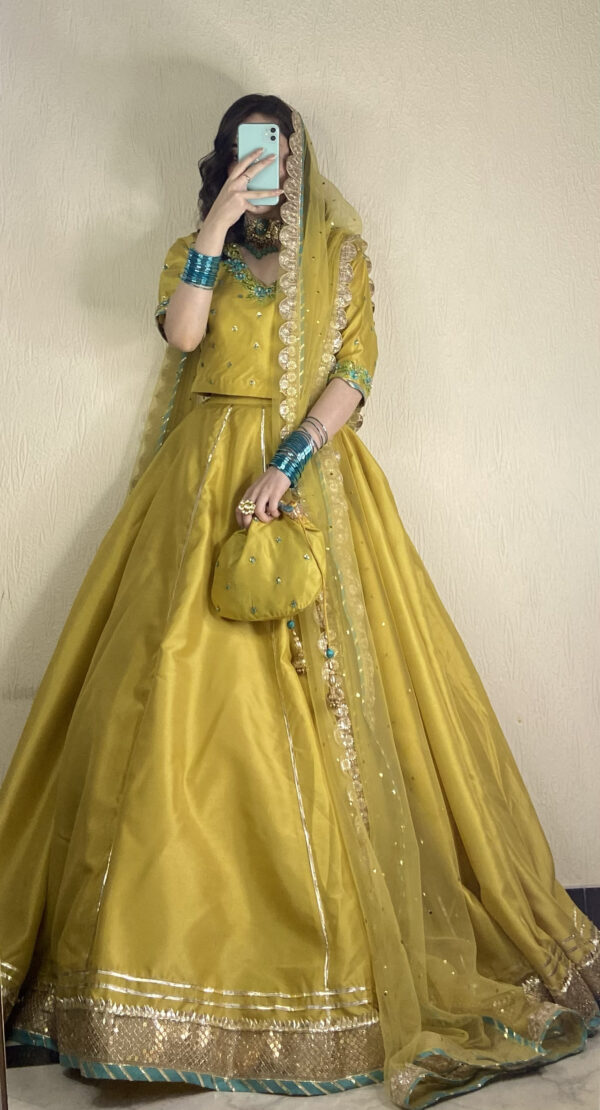 Yellow Lahenga Choli with Resham Embroidery