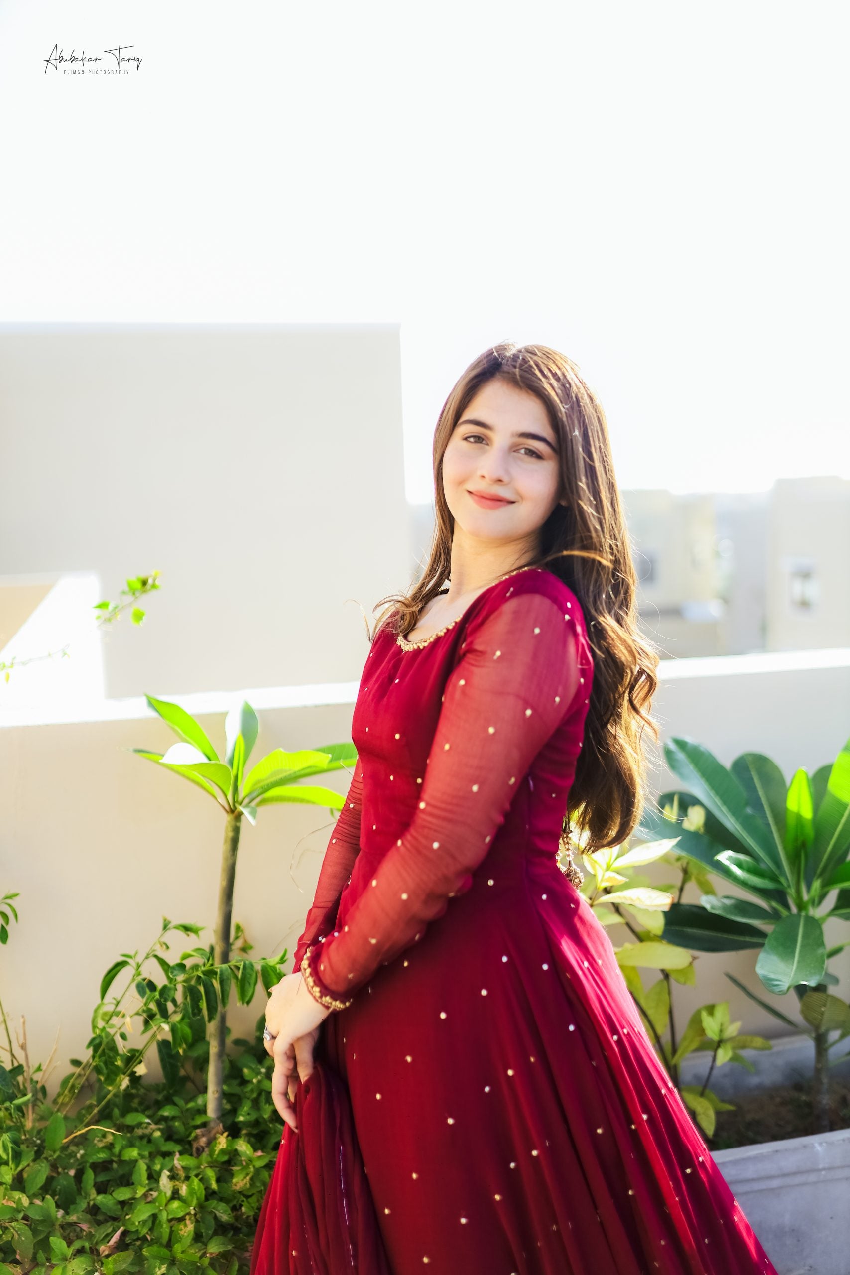 3pc Hand Embellished Maroon Maxi