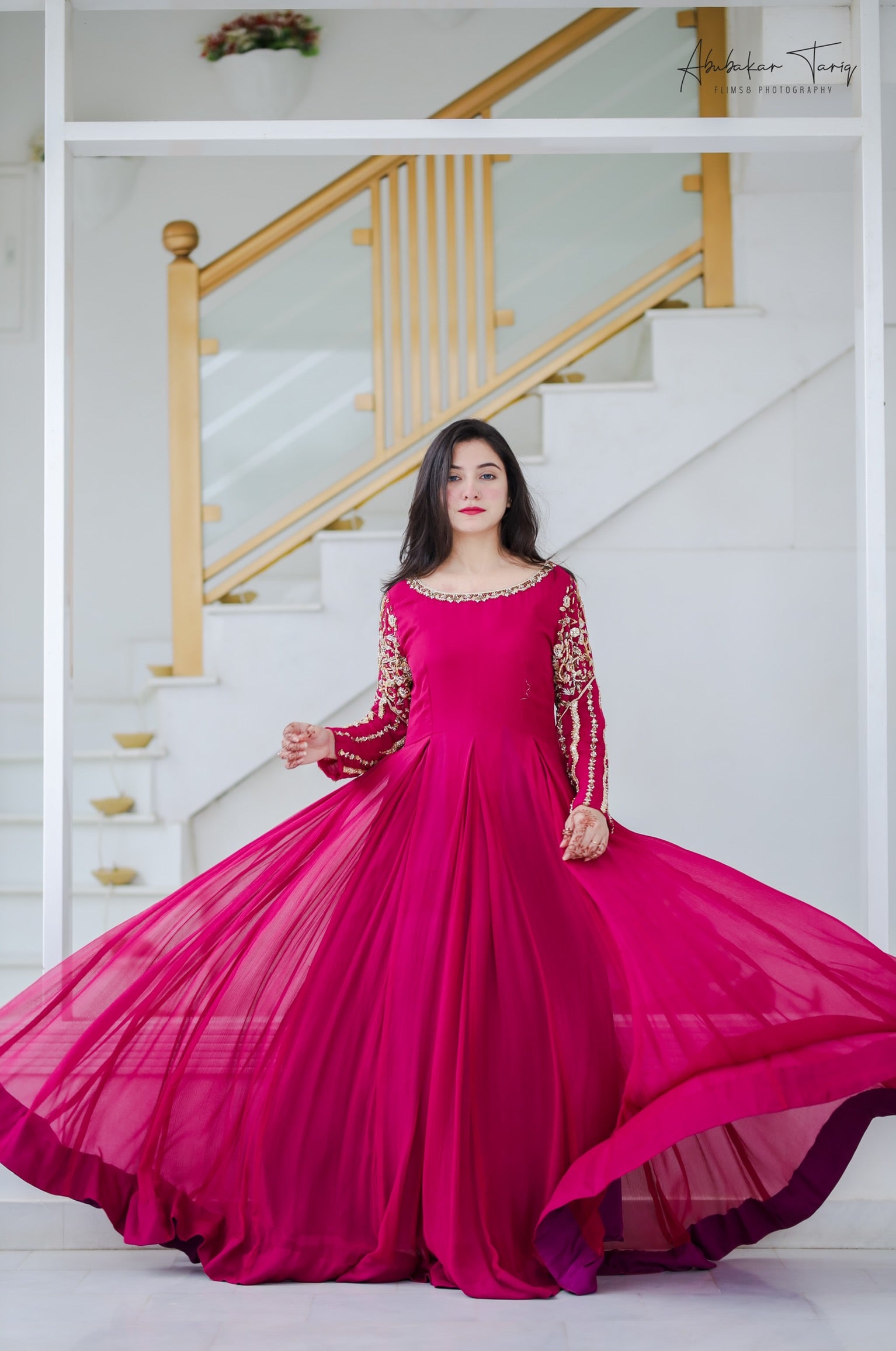 Handwork 3pc Maxi - Magenta Color