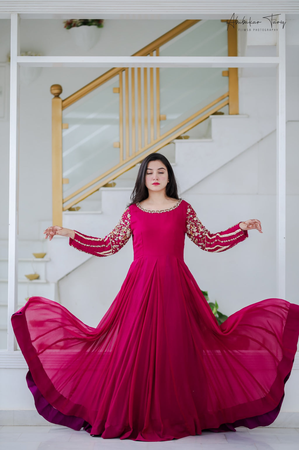 Handwork 3pc Maxi - Magenta Color