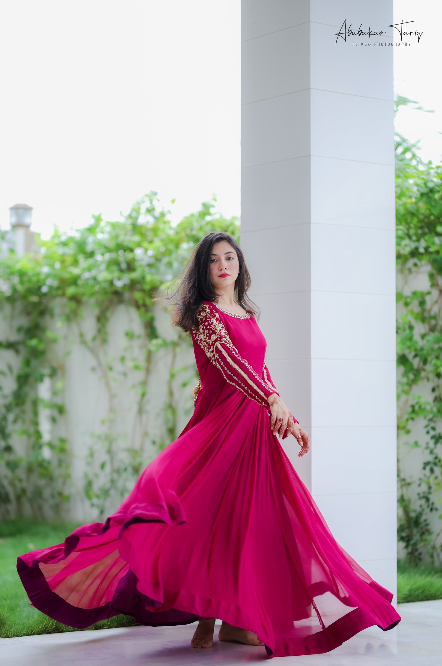 Handwork 3pc Maxi - Magenta Color