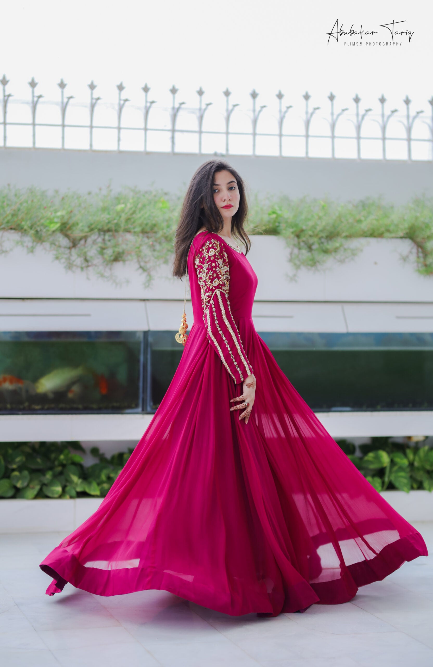 Handwork 3pc Maxi - Magenta Color