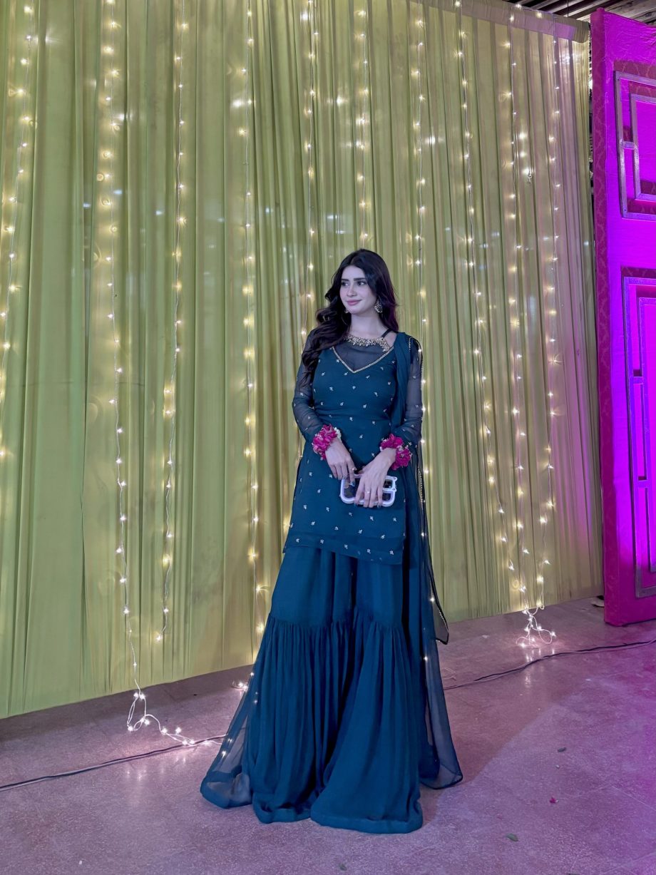 3pc Kurta-Gharara Set Handwork Color-Zinc