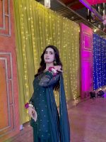 3pc Kurta-Gharara Set Handwork Color-Zinc